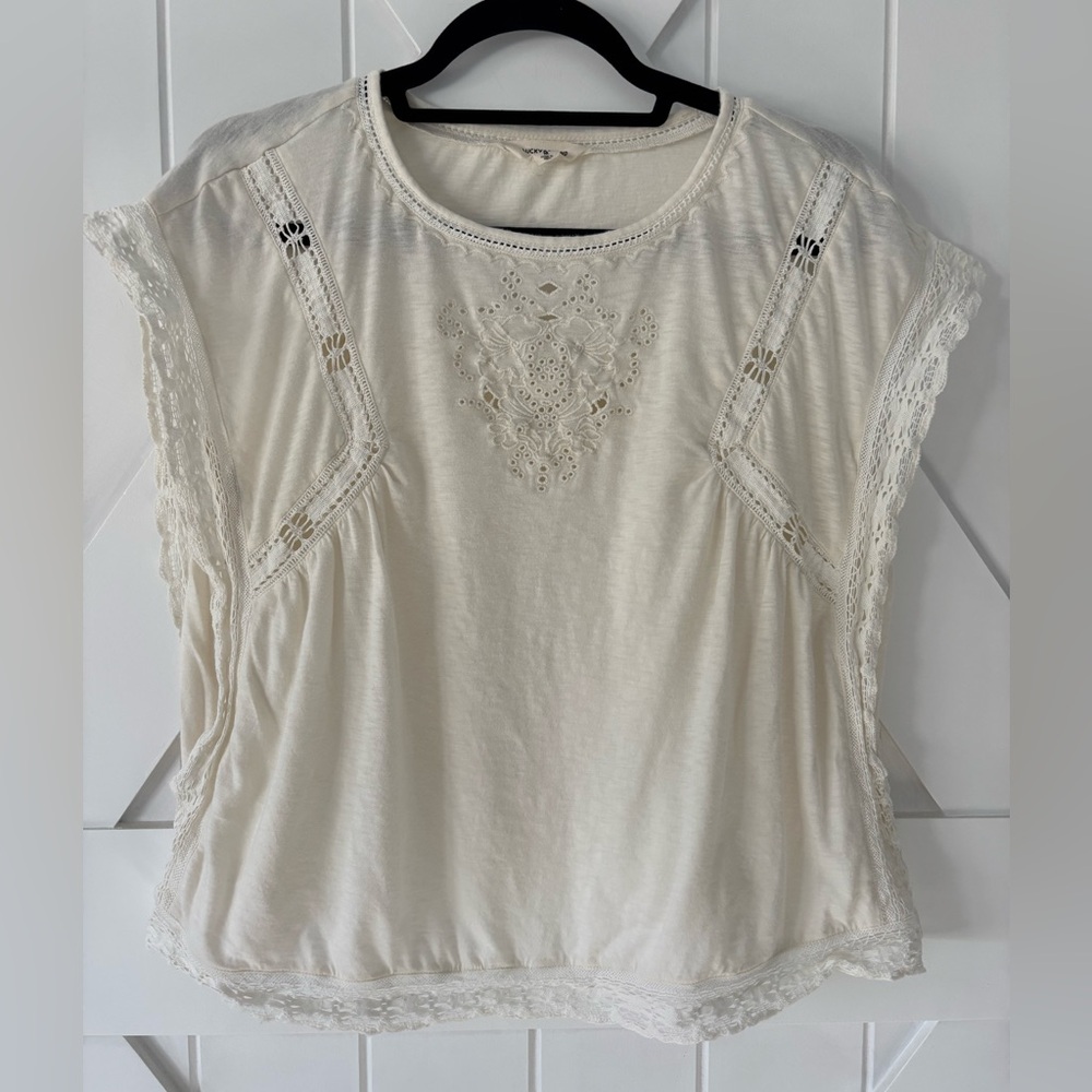 Lucky Brand Cream Lace Women's Top